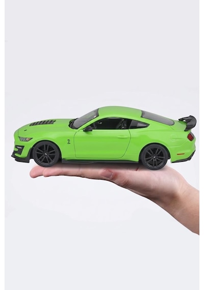 Maisto Lisanslı Metal Ford 2020 Mustang Shelby Gt500 1:24 Kapıları Açılabilir Oyuncak Model Araba Yeşil