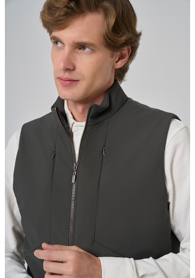 Morven Erkek Haki Polyamide Spor Gizli Cep Fermuarlı Yelek 26ks049001710 Haki