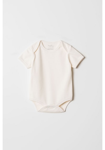 Hafy Baby 3 Lü Zarf Yaka, Kısa Kollu, Bebek Zıbın Takımı / Body Bej - Krem