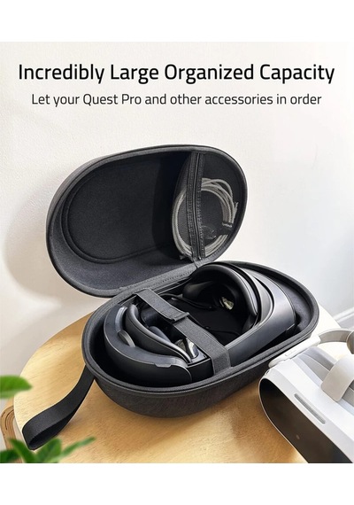 Large Sert Taşıma Çantası Meta Quest 3s/3/oculus 2/pico 4 Uyumlu Siyah M42-bl
