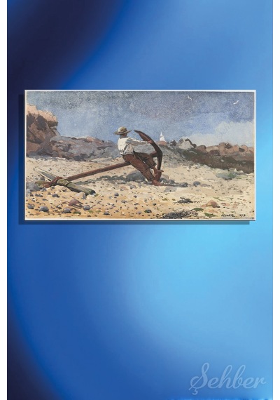 Winslow Homer'ın "boy With Anchor" Adlı Eseri Yatay Kanvas Tablo 4691 Çok Renkli