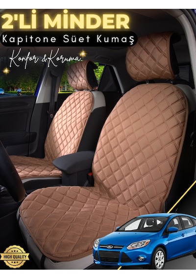 Ford Focus Uyumlu 2'li Süet Oto Koltuk Minderi Terletmez Universal Oto Koltuk Kılıfı A9