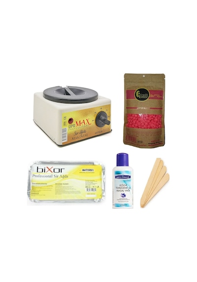 Ege Sir Dpr Max Ağda Makinesi + Ege Sir Pudralı Boncuk Ağda + Bixor Kalıp Ağda + Ağda Yağı + Spatula x 5