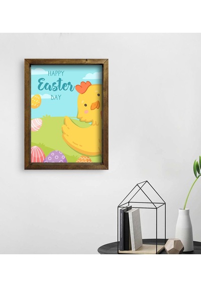 Bk Gift Paskalya Bayramı Doğal Masif Ahşap Çerçeveli Tablo 30X40C (535509075)