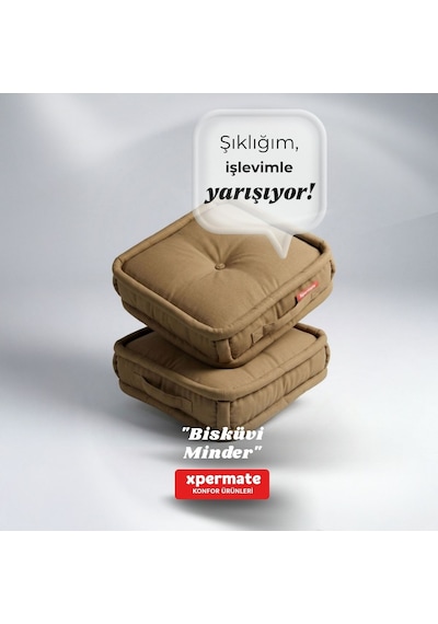 Xpermate Bisküvi Minder Petek Önü Fransız 45x45x14 Kahve