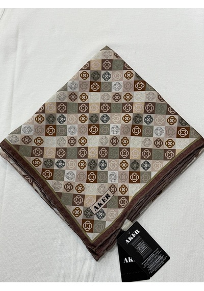 Zeylin Aker İpek Krep Saten Eşarp 9062701-331 vizon