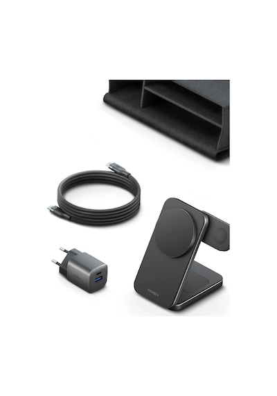 Essential Kit Gan 35w Adaptör 3in1 Kablosuz Şarj Standı Ve 100w Type-c To Type-c Kablolu Set