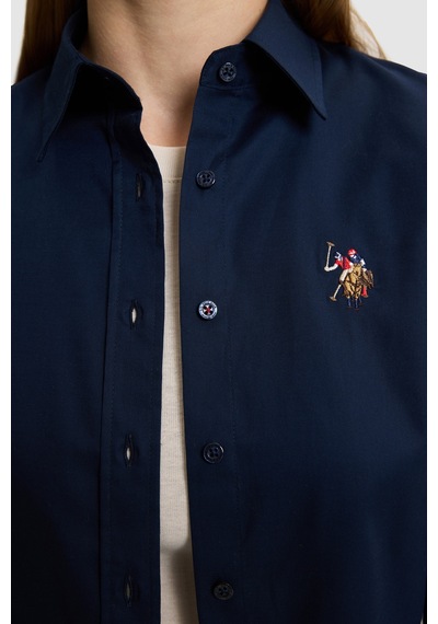 U.S. Polo Assn. Kadın Lacivert Uzun Kollu Basic Gömlek 50329503-vr033