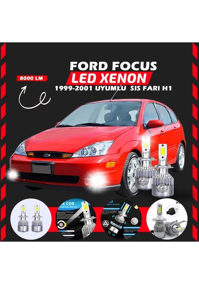 Ford Focus 1 1999-2001 Sis Farı Uyumlu Şimşek Etkili Led Xenon Performance Series H1