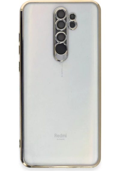 Newface Xiaomi Redmi Note 8 Pro Kılıf Razer Lensli Silikon - Gold Altın