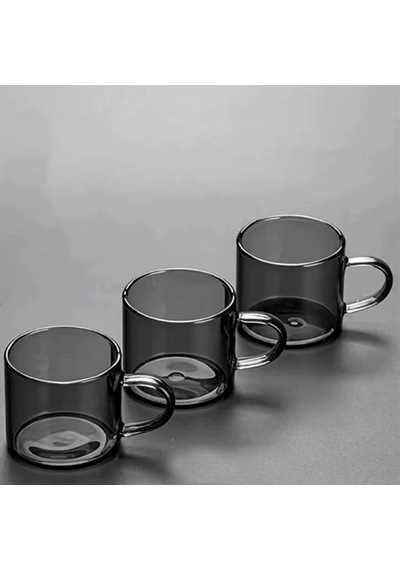 6 Adet 113ml Cam Füme Renk Fincan Espresso Kahve Fincanı Isıya Dayanıklı Çay Seti Çay Fincanı Çok Renkli