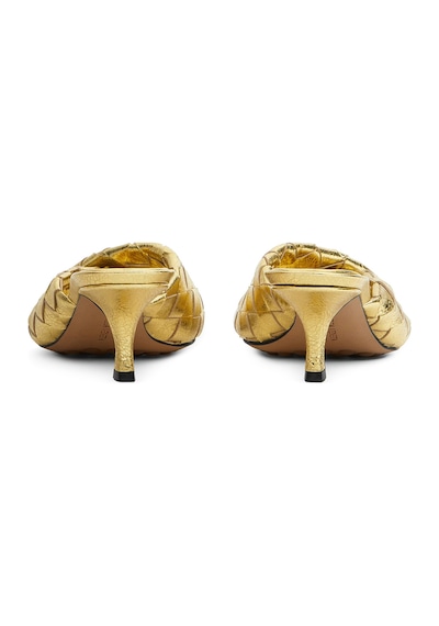 Bottega Veneta Göz Alıcı 50mm Topuklu Mule Terlik Altın