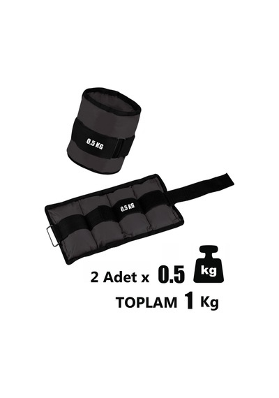 0,5 Kg X 2 Adet Siyah El Ayak Bileği Ağırlığı + Dambıl Set Siyah