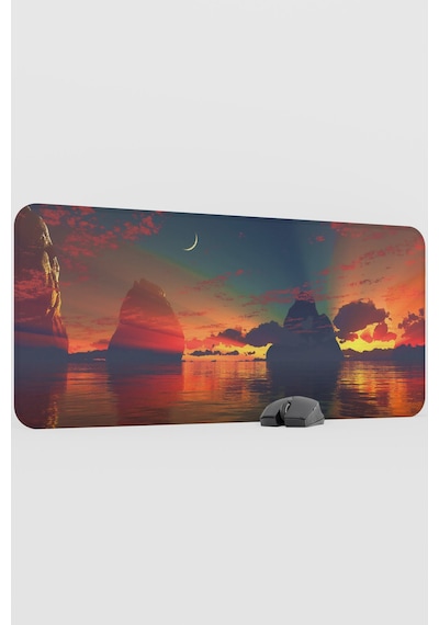 Dijital Gökyüzü V1 90x40 Xxl Gaming Kauçuk Kaymaz Taban Mouse Pad Fare Altlığı