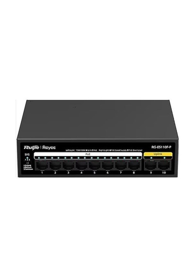 Ruijie-reyee Rg-es110f-p 10 Port 10-100 Mbps 8 Port 10-100 Pe 110w Switch