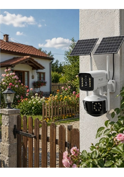 Güneş Enerjili Arsa Kamerası 4g Sım Kartlı Gece Görüşlü Solar Kamera Beyaz