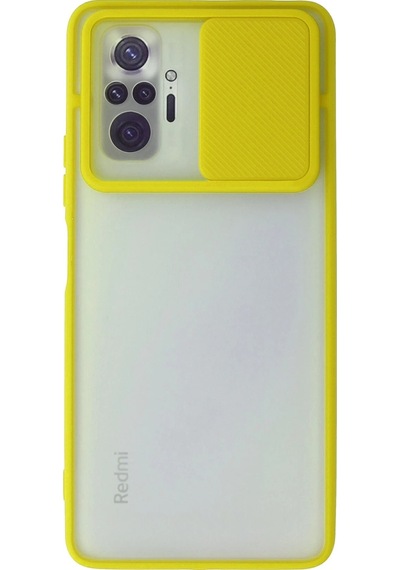 Uryport Xiaomi Redmi Note 10 Pro Kılıf Palm Buzlu Kamera Sürgülü Silikon - Sarı