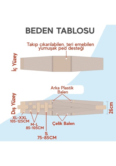 Lumbostad Korse 26 Cm Ayarlanabilir Çelik Balenli Bel Ve Sırt Destekli Korse, Nefes Alabilir Yüksek Destek, Günl