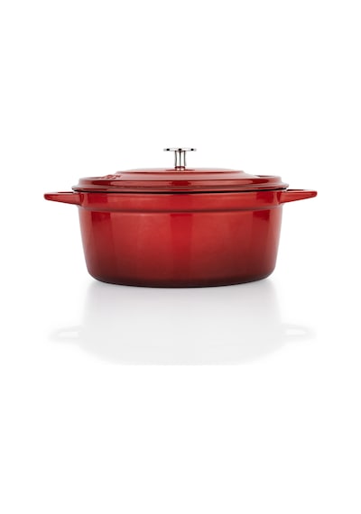 Schafer Guss Chef Döküm Derin Tencere 24Cm-2 Parça-Kırmızı