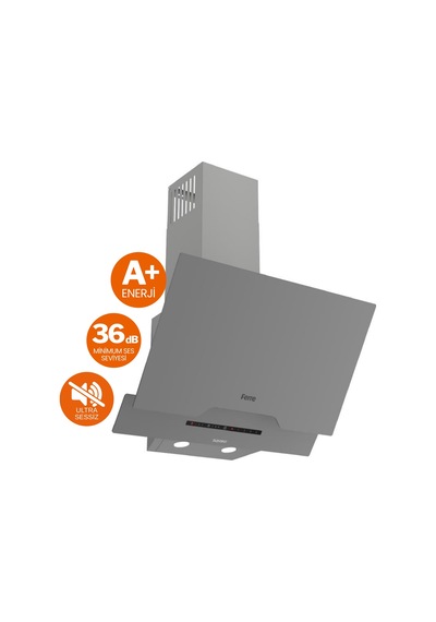 Ferre Fryart Silver Vitroseramik XE63CPR - MS261 - D065-SA  Sessiz Elektrikli Ankastre Set Gri