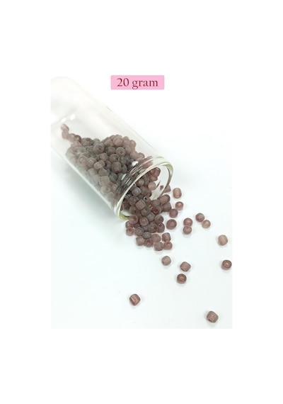 Dökme Cam Kum Boncuk Büyük Boy 6/0 4 Mm - 20 Gram - Şeffaf Gri - Bnc105