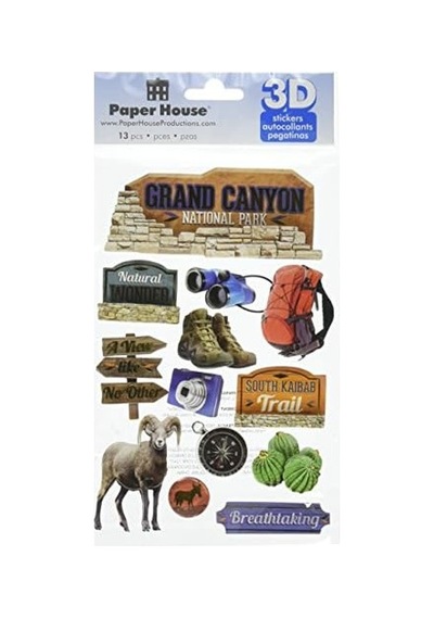 Paper House Productions Unbekannt Kağıt Kağıt 3 Boyutlu Çıkartmalar-grand Canyon, Diğer, Çok Renkli 50 x 22