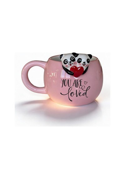 3d Kalp Tutan Pandalar Kupa 420 Ml Pembe