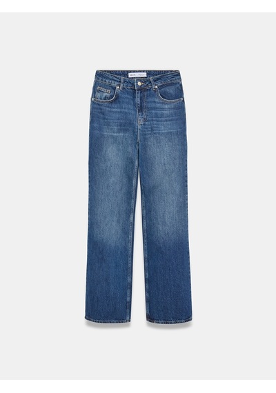 Dilvin 72362 %100 Pamuk Basic Wide Leg Jean Mavi