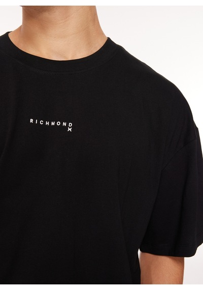 John Richmond Bisiklet Yaka Siyah Erkek T-shirt Uma23124ts