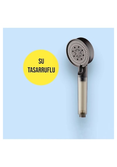 Truva Kireç Önleyici,su Tasarruflu Siyah Duş Başlığı 3 Adet Yedek Siyah