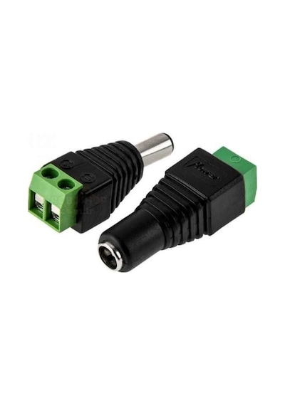 2 Set 2.1mm Dc Power Dişi Jak Klemensli Erkek Jack Cctv Konnektör Toplam 4 Parça Rodevino