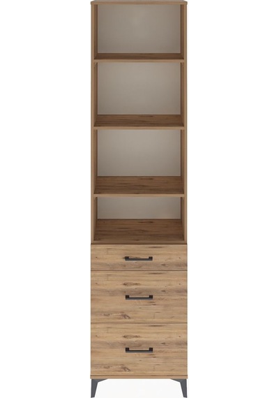 Arges Dolap 4 Raflı 3 Çekmeceli 60x30x243 Çam-çam Çam