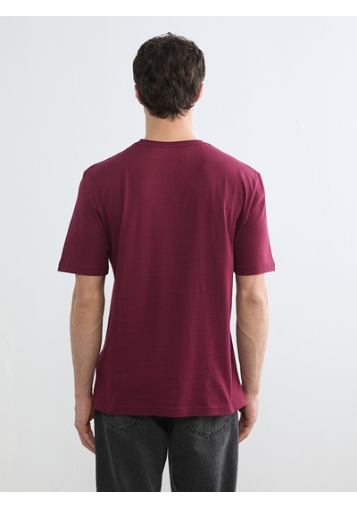 Lcwaıkıkı Classic Bordo %100 Pamuk Regular Fit Basic Tişört