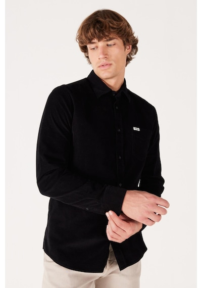 Wrangler Erkek Kadife Gömlek Black Black