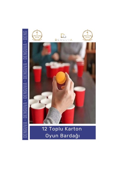 Oyunbardağı Renkli Büyük Boy Bira Kupası Karton Set Eğlenceli Aktivite Dayanıklı 12 Toplu Oyun Bard Çok Renkli