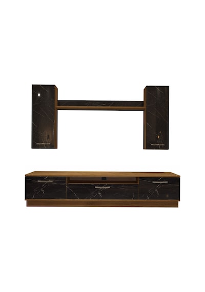 Decoraktiv Trio 5d Mdf Tv Ünitesi Tv Sehpası Pera - Siyah Mermer