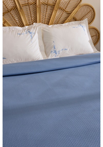 Karaca Home Ardelle Çift Kişilik %100 Pamuk Pike Takımı Mavi