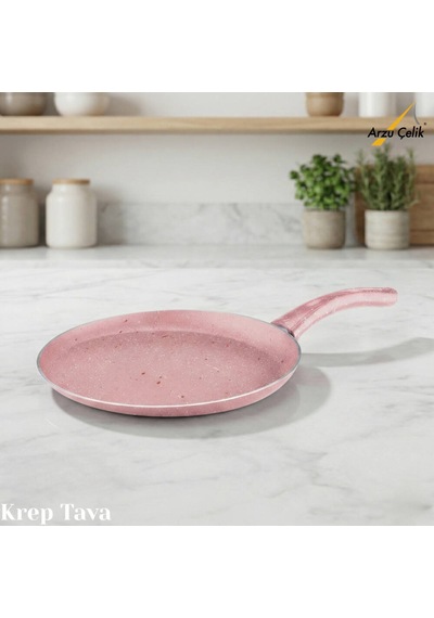 30 Cm Granit Krep Tavası - Pembe Pembe