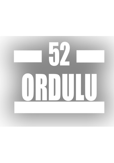 52 Ordulu Araba Sticker 17x17 Cm Beyaz