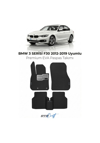 OtoCraft Bmw 3 Serisi F30 2012-2019 Araca Özel 3d Havuzlu Eva Paspas Tam Set 5 Parça