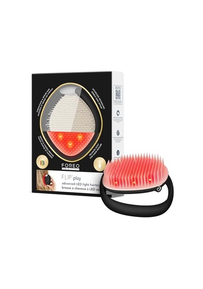 Foreo Flıp Play Advanced Led Saç Fırçası Kırmızı, Mavi Ve Yeşil Işık Modlarına Sahip 3 Ü 1 Arada Bakım Aracı, Sağlıklı Görünen Saç Ve Saç Derisini Destekler - Midnight Magic