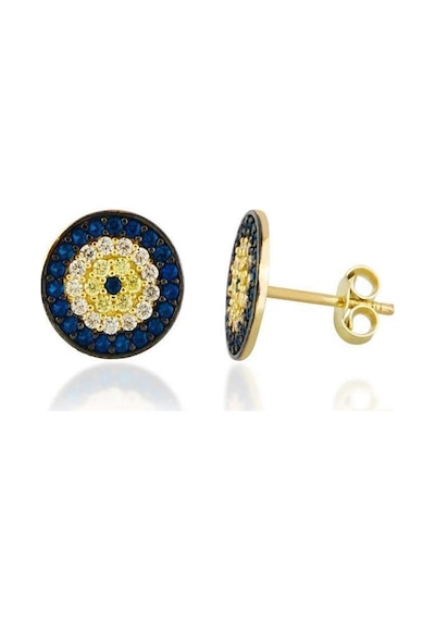 Sembol Gold Nazarlı Altın Küpe Sosyete