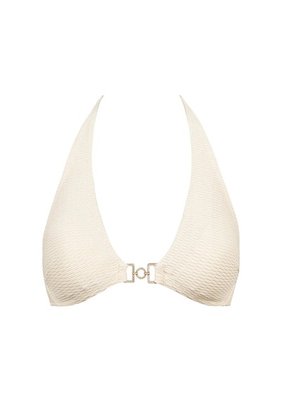 Aubade Shimmering Waters Üçgen Bikini Üstü, Parlak Lurex Kumaş, Altın Detaylı, Ayarlanabilir Bej Aubade Shimmering Waters Üçgen Bikini Üstü, Parlak Lurex Kumaş, Altın Detaylı, Ayarlanabilir Bej