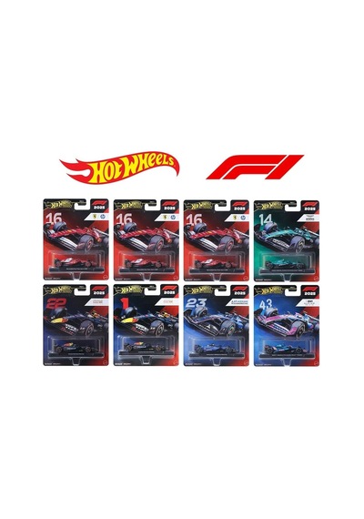 Hot Wheels Formula 1 F1 2025 Ferrari Red Bull Aston Martin Williams Alpine 8'li Metal Model Araba Seti Kırmızı