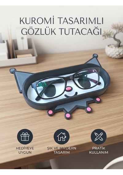 Kuromi Tasarımlı Gözlük Tutucu Ve Organizer