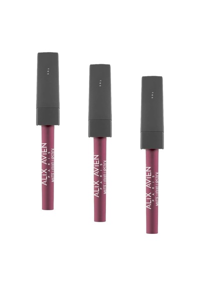 Süre Kalıcı Kadifemsi Kuruma Yapmayan Mat Likit Ruj - Lipstick 518 Burgundy 3 Paketi Genel