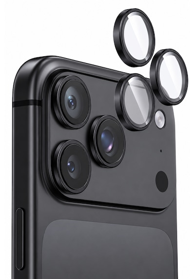 İphone 18 Pro / İphone 18 Pro Max Uyumlu Kamera Lens Koruyucu Siyah