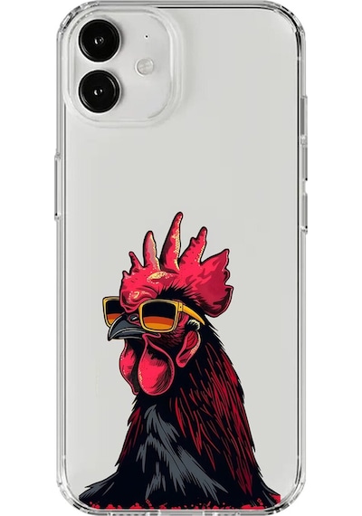 Apple Uyumlu iPhone 12 Mini Şeffaf Kılıf Cool Horoz Tasarımlı
