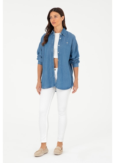 U.S. Polo Assn. Kadın Beyaz Toothpick Fit Kanvas Pantolon 50281692-VR013