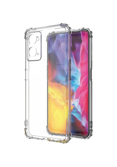 Oppo A96 Kamera Korumalı Airbag Şeffaf Antishock Köşe Korumalı Antishock Silikon Kılıf